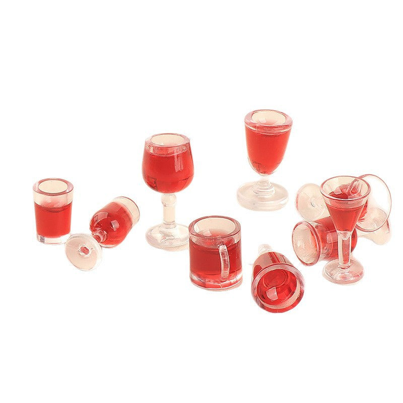 Wholesale Miniature Food Play Mini Red Wine Glass Accessories